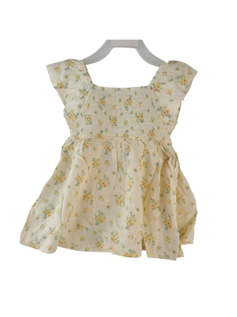 NEW The Children's Place Baby Girl Yellow Floral Dress With Bloomers 9-12 Mo